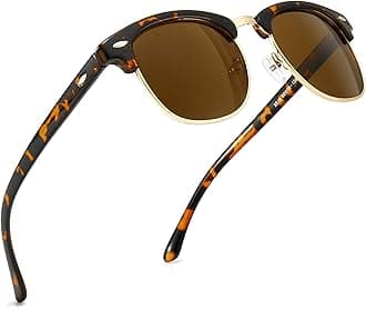 SUNGAIT Retro Round Semi Rimless Polarized Sunglasses UV Protection for Men Women