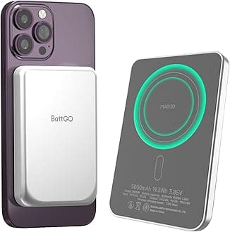 5000mAh 18W Portable PowerBank Magnetic Wireless Fast Charging Power Bank App Link Visually Impaired-Friendly Beeper Two-Way USB Type C Compatible with iPhone Airpods Android OTA Upgrade