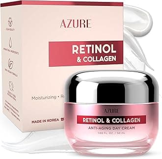 Retinol & Collagen Day Cream - Anti Aging, Restoring & Hydrating Moisturizer - Reduces Fine Lines, Evens Tone - 50mL / 1.69 fl.oz.