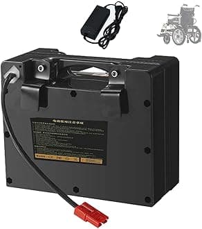 24V Lithium-Ion Battery 20AH/25AH/30AH/35AH Rechargeable Battery with Charger BMS Protection Board for Electric Wheelchair Battery,Black,20ah