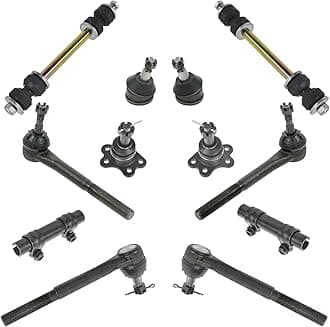 TRQ Front Steering & Suspension Kit Ball Joint Sway Bar Stabilizer Link Tie Rod Tie Rod Adjusting Sleeve Compatible with 1996-2002 Chevrolet Express 1500 Express 2500 GMC Savana 1500 Savana 2500