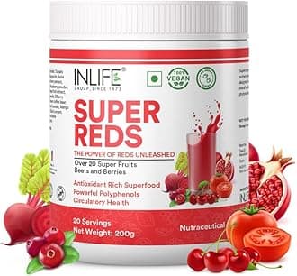 Super Reds Powder | Antioxidant-Rich Superfood Supplement Drink Mix | 20 Super Fruits, Beets & Berries 200g (Super Reds)