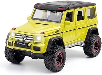 1/24 Big Mercedes AMG G500 4X4 Toy Car Metal Pull Back Diecast Car with Openable Door and Sound Light, Gifts Toys for Kids【 Green 】