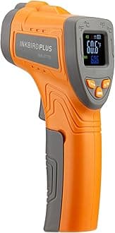 - INKBIRDPLUS INK-IFT01 Infrared Thermometer Non-Contact Digital Laser Temperature Gun with Adjustable Emissivity and Max Measure Instant Read Thermometer for Cooking Barbecue Automotive and Industrial