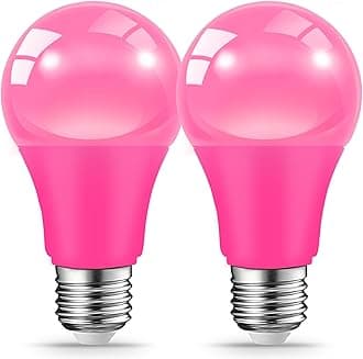 LED Pink Light Bulbs for Outdoor Indoor, 9W(60W Equivalent) E26 Base Pink Bulb for Christmas, Halloween,Wedding,Party,Bar,Porch,Holiday Lighting,Home Decor, 2-Pack