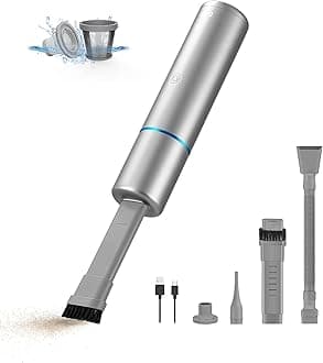 Brigii Crevice Vacuum, Handheld Vacuum & Air Duster & Hand Pump 3 in 1, Cordless Mini Vacuum, 3 Kinds of Crevice Nozzles, Lightweight 1lbs,USB Rechargeable-M2