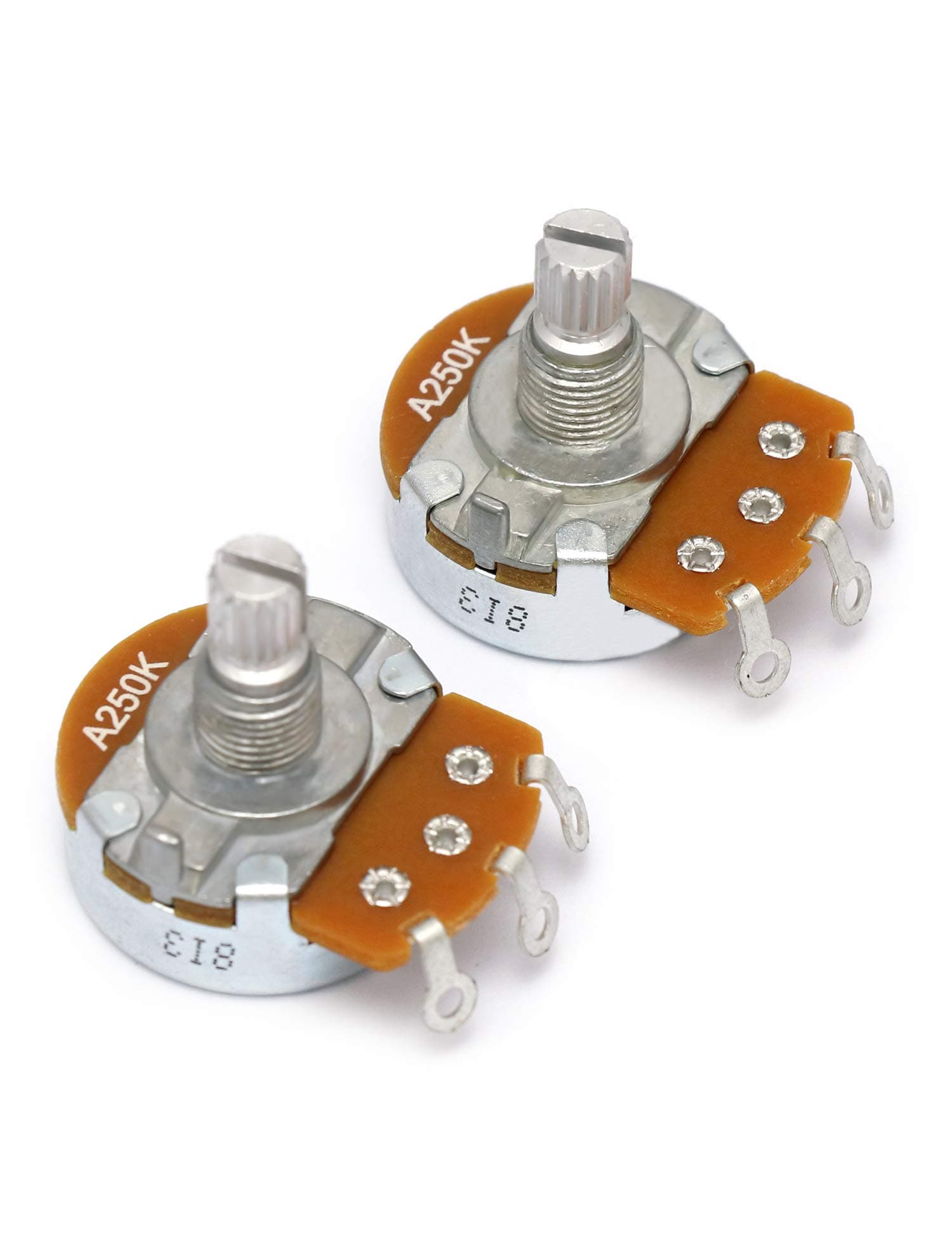 Alpha Pots Log A250k Volume Audio Potentiometer Electronics for Electric Guitar or Bass Guitar. (Larger A250k)