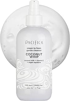 Gentle Foam Face Wash - Coconut Whip Cream Gentle Face Cleanser - Moisturizing Facial Wash for Dry Sensitive Skin, Non-Comedogenic Natural, Vegan & Cruelty-Free Dermatologist Recommended