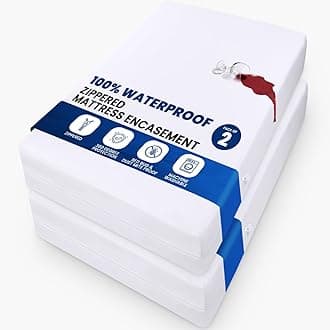 Utopia Bedding Zippered Mattress Encasement, Six-Sided Absorbent Cover, Waterproof Protector, Bed Bug & Dust Mite Proof (Pack of 2 - Single 90 x 190 x 30 cm)