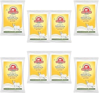 Gavyratan Pure and Natural A2 Desi Cow Skimmed Milk Powder for Tea Coffee (1 Kg, Pack of 8)