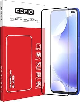 POPIO Tempered Glass For Poco X2 / Poco M2 Pro/Redmi K30 / Redmi Note 9 Pro/Redmi Note 9 Pro Max (Black) Edge-To-Edge Protector Full Screen Coverage For Cellphone