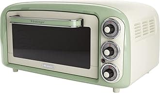 Ariete Vintage 97904 Mini Oven, 18 Litre Capacity, 1380 Watts, 3 Cooking Positions, Aluminium Baking Tray, 60 Minute Timer, Green
