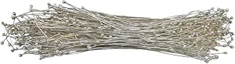 - Embroiderymaterial Double Ball End Head Pins Jewellery Findings for Jewellery Making (Silver, 7CM, 250 Pieces)
