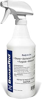 BenzaRid Hospital Disinfectant Virucide Spray Kills 99.99% of MRSA, COVID-19, H5N1, Staph, Avian Flu, Bacteria & Mold | EPA Reg. for Medical, Dental, Veterinary, Farm & Home Use 32 oz