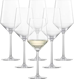 Pure Sauvignon Blanc White Wine Glass (Set of 6), Graceful Wine Glasses for White Wine, Dishwasher-Safe Tritan Crystal Glasses, Made in Germany (14 Ounce)