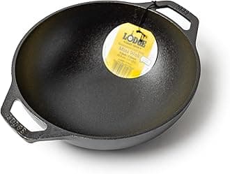 Cast Iron Wok, Black, 9-Inch