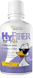 Medtrition HyFiber Liquid Fiber for Kids in Only One Tablespoon, Supports Regularity and Softer Stools, FOS Prebiotics for Gut Health, 6 Grams of Fiber, 32 Servings per Bottle