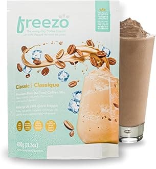 Freezochino Classic Iced Coffee Frappe Latte, 255 Cal, 1.3 Lb (1 Bag), Makes 8-10 servings, Powdered Instant Coffee Drink Mix, Serve Cold, Makes Blended Frappe Drinks