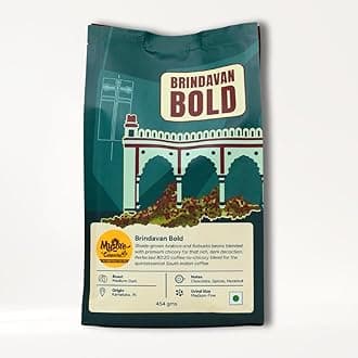 MYSORE CONCERNS | Brindavan Bold | South Indian Filter Coffee | 20% Premium Chicory | Freshly Roasted | Ground Coffee Bag(454G)- Pack Of 1