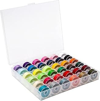 BetyBedy 36Pcs Bobbins and Sewing Threads with Bobbin Case for Multiple Sewing Machine, Pre-Wound Bobbins Set for Bro-Ther/Baby-Lock/Jano-me/El-na/Sin-ger, Standard Size and Assorted Colors