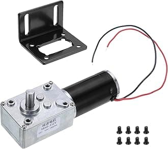 MECCANIXITY DC 12V High Torque Turbine Worm Geared Motor with 8mm Shaft 10RPM Geared Motor with Wire for Electric Fireplace
