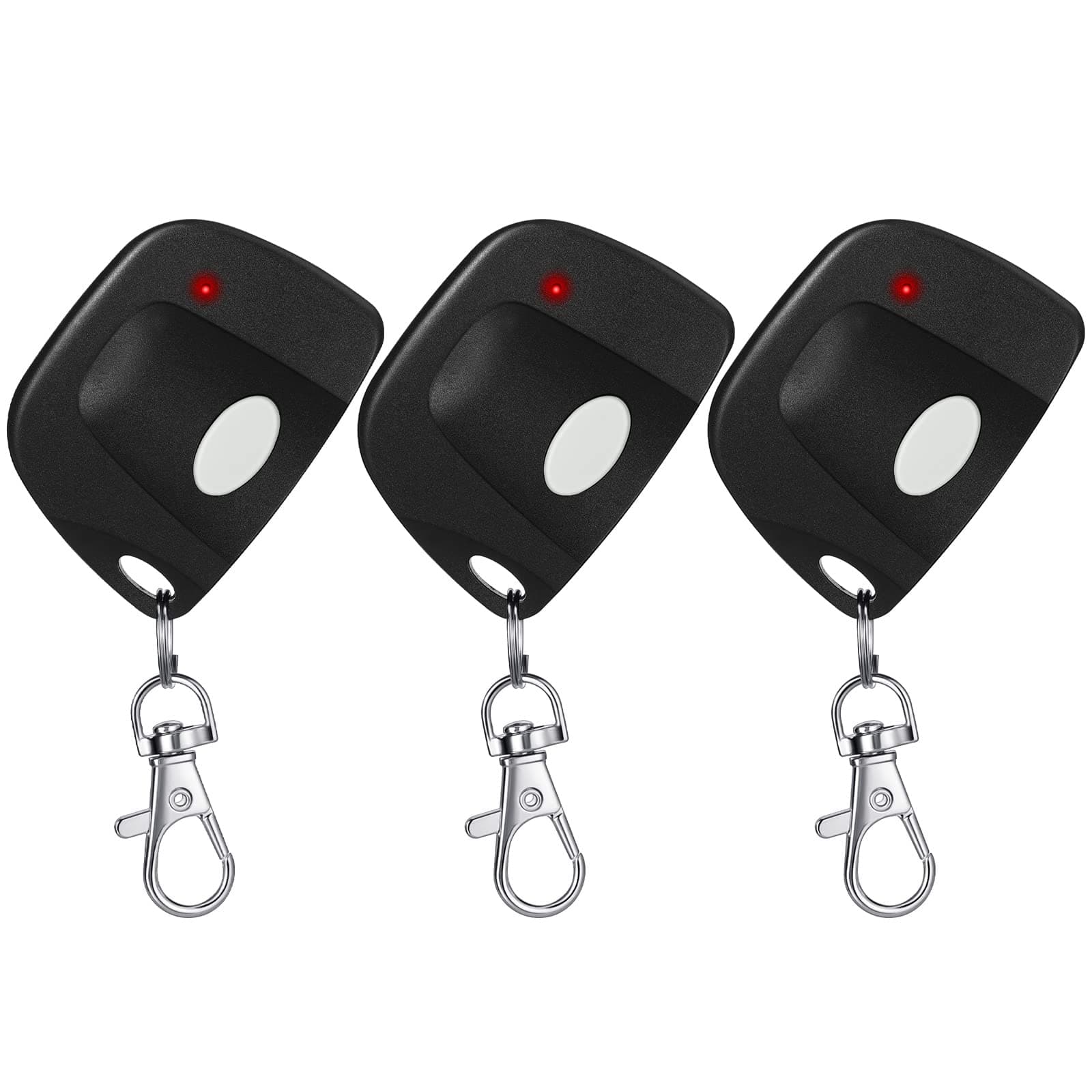 Kingdder 3 Pieces Gate Opener Remote Compatible with Multicode 300mhz 10 Dip Switch 3089 3060 3070 Garage Door Opener Remote Control with Keychain(Black, White)