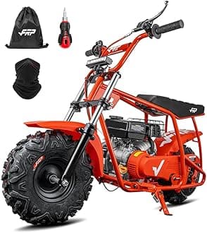FRP GMB100 Performance 99CC 4-Stroke Mini Dirt Bike - Upgraded Hydraulic Brakes & Front Suspension Fork, 28MPH Off-Road Mini Bike with LED Headlight, Anti-Slip Seat, Supports 220LBS (Red)