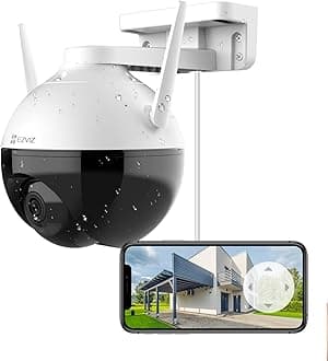 EZVIZ C8C Security Camera, Outdoor PT Surveillance Camera 1080p WiFi Camera with 360° Visual Coverage, Color Night Vision, IP65 Waterproof, Motion Detection, Audio Pick Up, Support 256GB SD Card