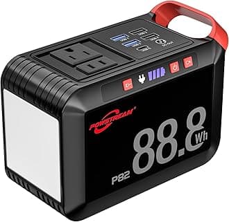 POWSTREAM Portable Power Station 88.8Wh Power Bank 80W Camping Solar Generator with 120W Peak AC Outlet QC3.0 Fast Charger for Outdoor RV Hurricane Emergency Outage(Solar Panel Optional)