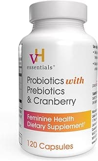 vH Essentials Probiotics for Women with Prebiotics, Cranberry & Vitamin C - 120 Capsules (60 Day Supply) -Probiotics Support Gut Balance, Health & Urinary Tract Health for Women