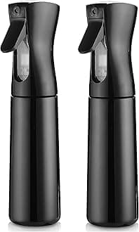 300ml Spray Bottle, Continuous Mist Empty Plastic Water Spray Bottle For Hair, Face, Saloon, Garden, Sanitizer, Perfume (2 Pcs Black)