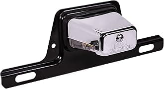 TRUE MODS Chrome Boat Trailer LED License Plate Light [Steel Bracket Mount] [DOT FMVSS 108] [SAE L] 12V DC Waterproof Universal Submersible Tag Lamp for Car Work Utility Flat Bed Box Semi Truck RV