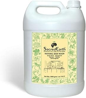 SacredEarth Natural Dish Wash Liquid with Soap Nuts, Lemon, Lemongrass, Thyme and Bergamot (5000 ml)