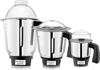 Sunmeet Heavy Quality Dry, Liquid, Chutney Jar Set of 3 (350, 700, 1000 ML) SA11, Silver Pack of 3