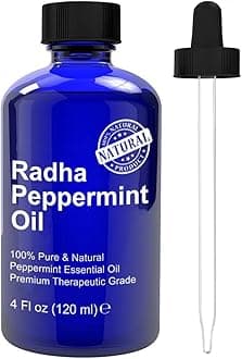 Peppermint Essential Oil 4 oz - 100% Pure & Therapeutic Grade, Steam Distilled for Aromatherapy, Fresh Minty Scent, Focus, DIY Projects, Candles, Sprays and Fragrance