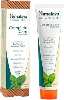 Botanique Complete Care Toothpaste - Simply Mint | Free from Fluoride & SLS | For Fresh Breath and Clean Mouth | 150g