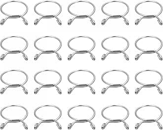 uxcell Fuel Line Hose Clips, 20pcs 25mm ID Fit 26.5-27mm OD Hose 304 Stainless Steel Water Pipe Air Tubing Spring Hose Clamps for Motorcycle Scooter