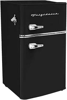 Frigidaire EFR840 Retro Mini Fridge with Freezer & Side Bottle Opener - Small 2 Door Refrigerator for Office Bar or College Dorm Room - 3.2 Cu Ft, Black
