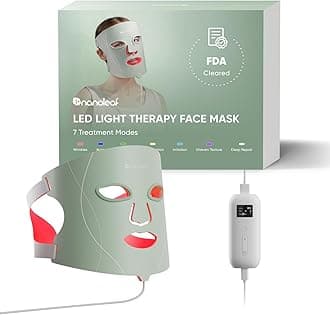 FDA-Cleared LED Light Therapy Face Mask with 7 Treatment Modes - Professional Red & Blue Light with NIR Facial Device for Anti-Aging - 432 LEDs, Rechargeable