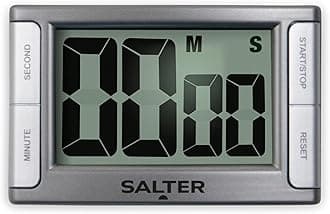 Salter 396 SVXR Magnetic Kitchen Timer - Digital Electronic Cooking Clock, Countdown & Stopwatch (99 Min 59 Sec), Large Display, Beep Alarm, Back Stand For Cooking, Start/Stop Button, 2 Year Guarantee