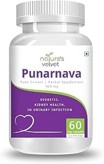 Natures Velvet Lifecare Punarnava Pure extract 500 mg 60 Capsules pack of 1
