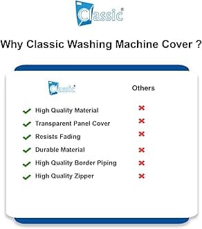 Classic® Top Load Washing Machine Cover Suitable for Samsung Back Panel 6 Kg, 6.5 Kg, 7 Kg, 7.5 Kg, 8 Kg (55cmsX55cmsX92cms, Black & White, Medium)