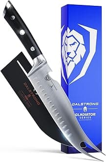 DALSTRONG BBQ Pitmaster & Meat Knife - 8" - Gladiator Series - Forked Tip & Bottle Opener - High-Carbon German Steel - G10 Handle - w/Sheath - NSF Certified