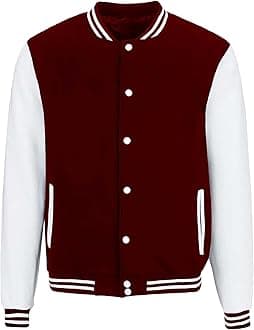 Varsity Jacket For men and Women Solid unisex Maroon/Baseball Jacket/University Jacket