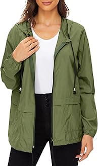Century Star Packable Rain Jackets for Women Waterproof Lightweight Raincoat with Hood Windbreaker Jacket Women Rain Coats