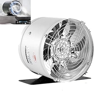 Super Suction Multifunctional Powerful Mute Exhaust Fan, Single Side Embedded Vent Fan, Ventilation Fan Aluminum Alloy Kitchen Exhaust Fan Protective Grille (white with base,6in) LO-705(White with bas