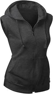 Womens Cotton Zip Up Hoodie Vest