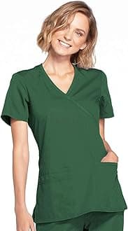 womens Workwear Core Stretch Mock Wrap Scrubs Shirt Medical Scrubs (pack of 1)