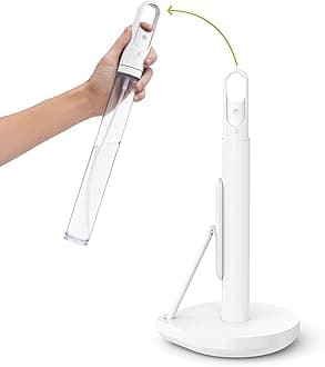 Standing Paper Towel Holder with Spray Pump, White Stainless Steel