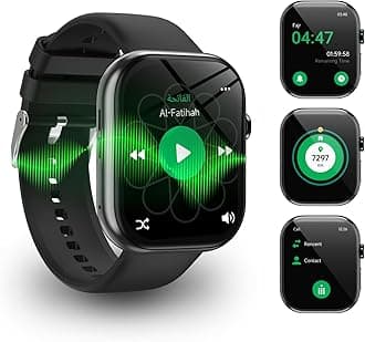TAQWA KDN Certified Quran Watch for Muslim, 2.02"Big Screen Prayer Watch with Full Quran Recitation, Prayer Times Reminders, Daily Azkar, Hijri Calendar, Health Monitoring, Bluetooth Call, IP68
